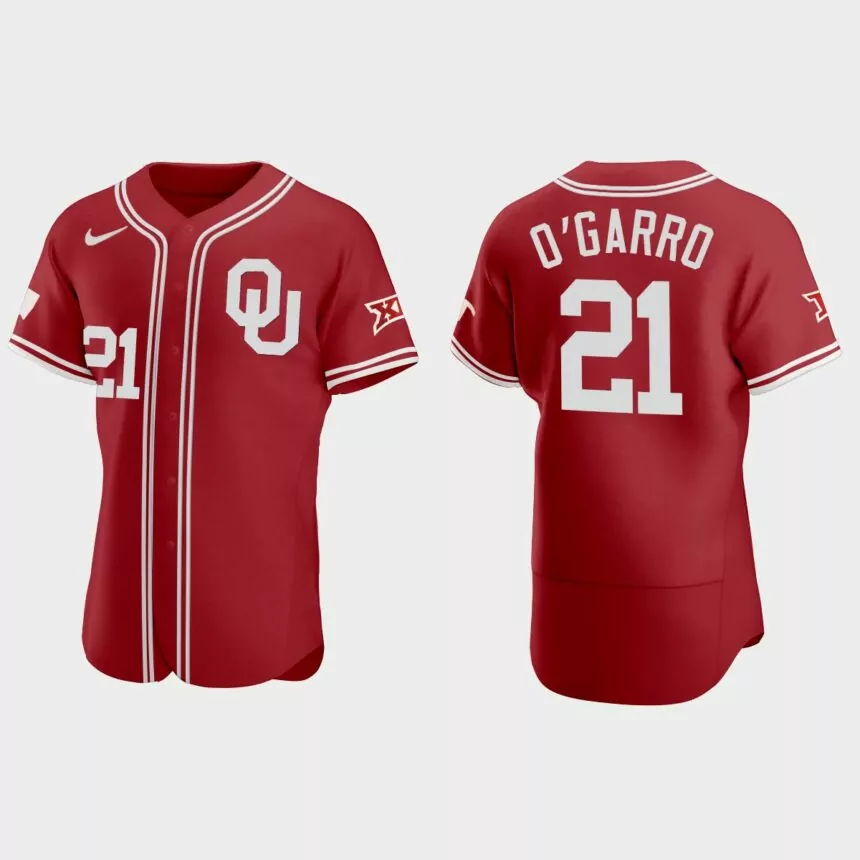 Josh O’Garro Oklahoma Sooners 2021 Vapor Prime College Baseball Jersey – Red