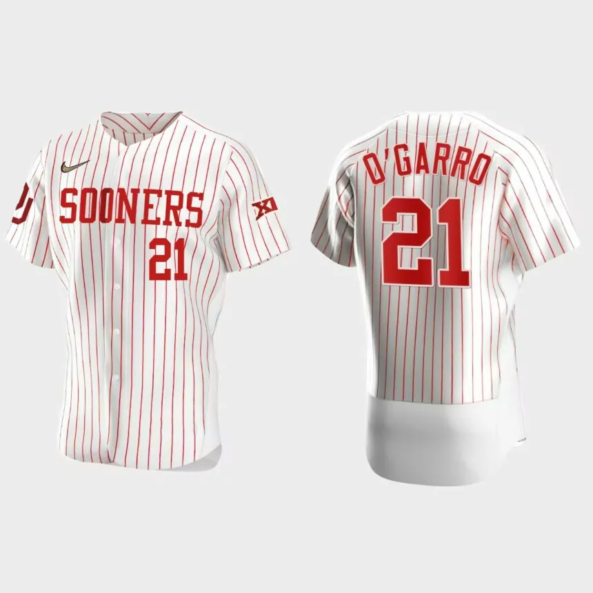 Josh O’Garro Oklahoma Sooners 2021 Vapor Prime College Baseball Jersey – White