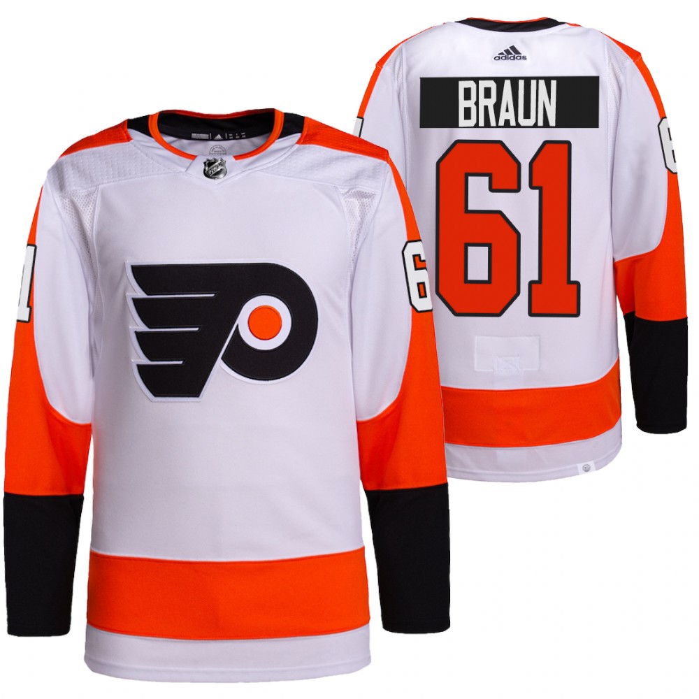Justin Braun Philadelphia Flyers White Authentic Pro Away Jersey