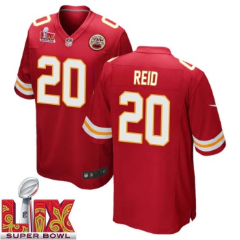 Justin Reid No 20 Men Super Bowl LIX Kansas City Chiefs Home Game 2025 Jersey- Replica