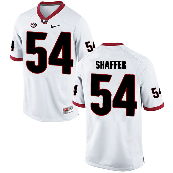 Justin Shaffer Georgia Bulldogs Men's Jersey - #54 NCAA White Limited Away