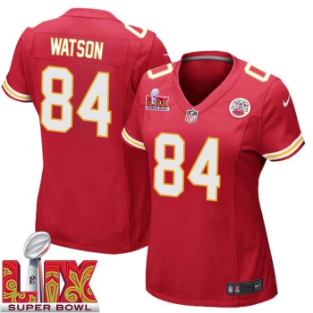 Justin Watson No 84 Woman Super Bowl LIX Kansas City Chiefs Home Game 2025 Jersey- Replica