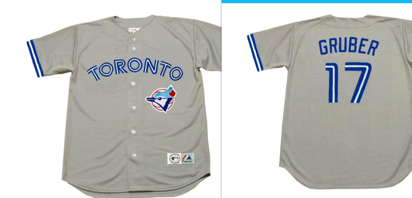 KELLY GRUBER Toronto Blue Jays 1992 Majestic Throwback Away Baseball Jersey
