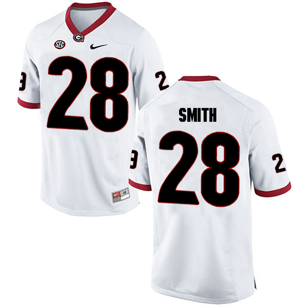 KJ Smith Georgia Bulldogs Men's Jersey - #28 NCAA White Limited Away