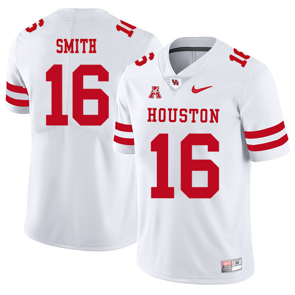 Ka'Darian Smith Houston Cougars Men's Jersey - #16 NCAA White Stitched Authentic