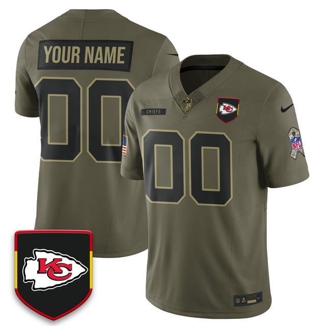 Kansas City Chiefs 2025 Salute to Service Limited Custom Jersey