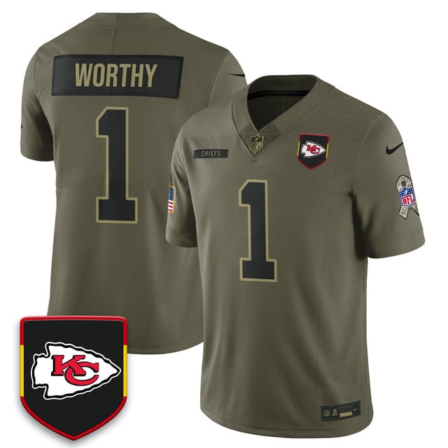Kansas City Chiefs 2025 Salute to Service Limited Jersey #1 Xavier Worthy