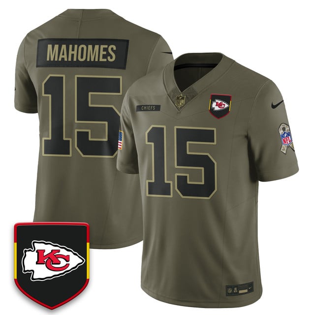 Kansas City Chiefs 2025 Salute to Service Limited Jersey #15 Patrick Mahomes