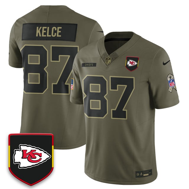 Kansas City Chiefs 2025 Salute to Service Limited Jersey #87 Travis Kelce