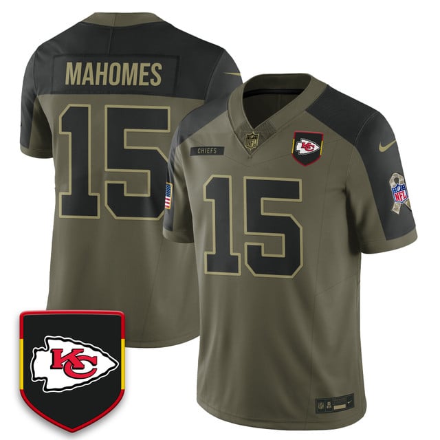 Kansas City Chiefs 2025 Salute to Service Limited Jersey olive #15 Patrick Mahomes