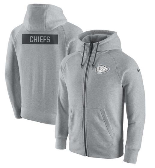 Kansas City Chiefs Nike Gridiron Gray 2.0 Full Zip Hoodie Ash