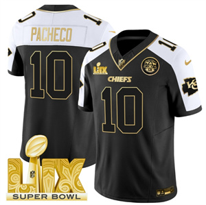 Kansas City Chiefs Super Bowl LIX Patch Vapor Limited   Jersey - All Stitched  Alternate Isiah Pacheco 10