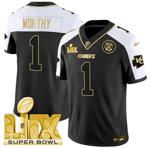 Kansas City Chiefs Super Bowl LIX Patch Vapor Limited   Jersey - All Stitched  Alternate Xavier Worthy1