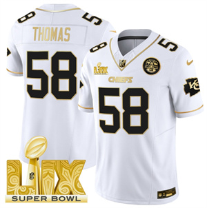 Kansas City Chiefs Super Bowl LIX Patch Vapor Limited   Jersey - All Stitched  Derrick Thomas 58