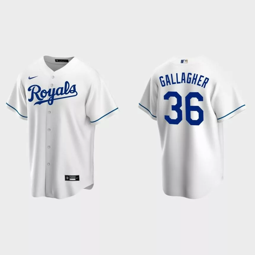 Kansas City Royals #36 Cam Gallagher Replica Home Jersey – White