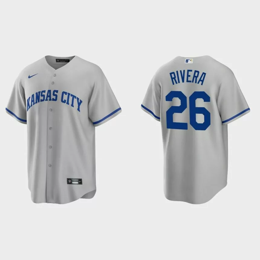 Kansas City Royals Emmanuel Rivera Replica Road Jersey – Gray