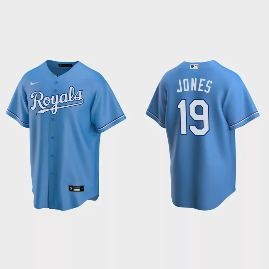 Kansas City Royals JaCoby Jones Replica Alternate Jersey – Light Blue