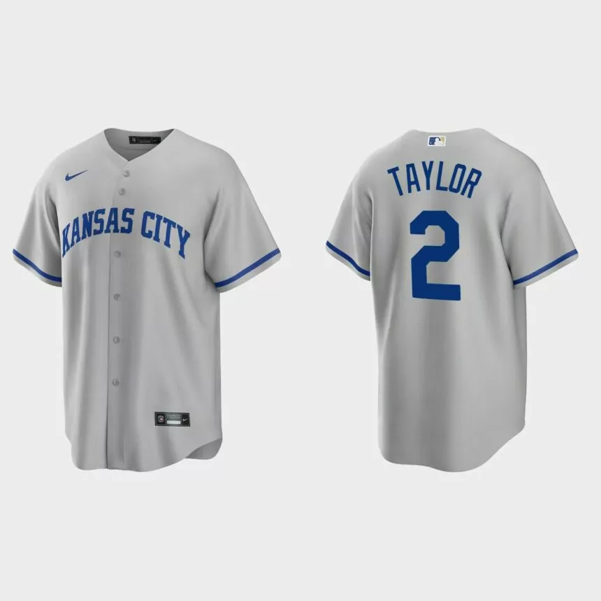 Kansas City Royals Michael Taylor Replica Road Jersey – Gray