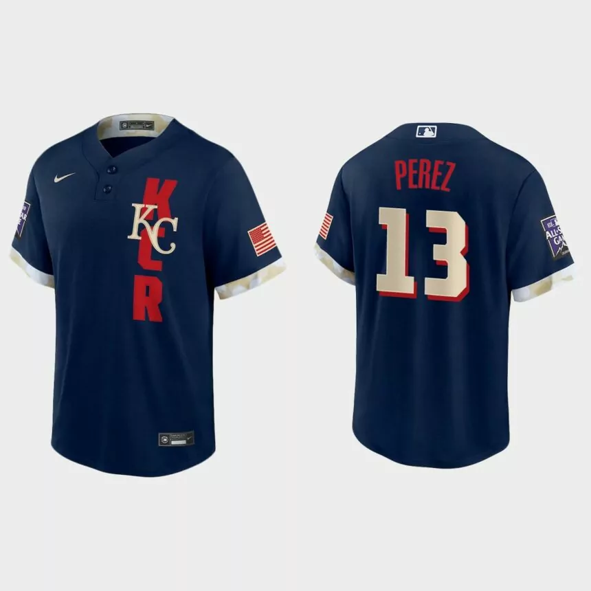 Kansas City Royals Salvador Perez 2021 MLB All-Star Game Replica Jersey – Navy