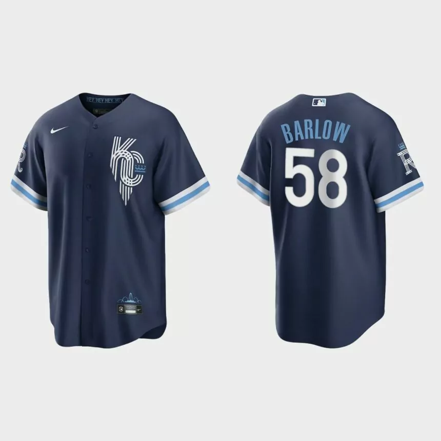 Kansas City Royals Scott Barlow 2022 City Connect Replica Jersey – Navy