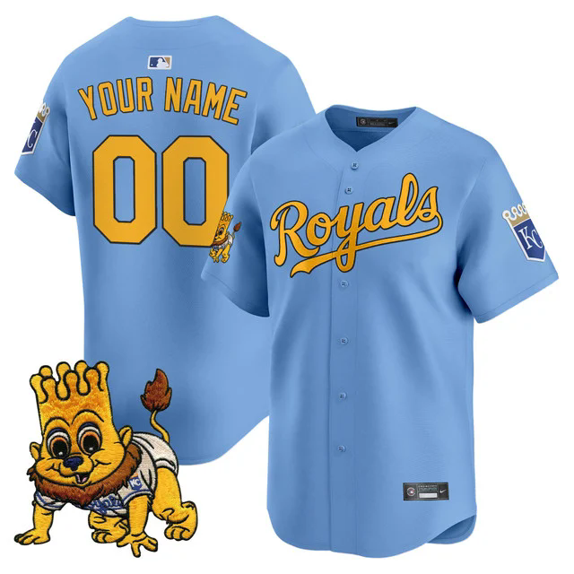 Kansas City Royals Sluggerrr Patch Vapor Premier Limited Custom Jersey LIGHT BLUE.webp