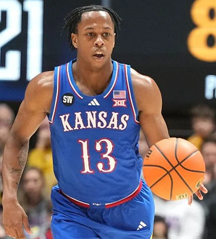 Kansas Jayhawks #13 Elmarko Jackson 2025-26 Royal College Basketball Game Jersey 