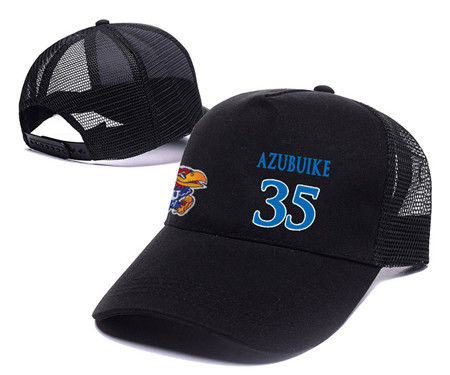 Kansas Jayhawks 35 Black Mesh College Basketball Adjustable Hat