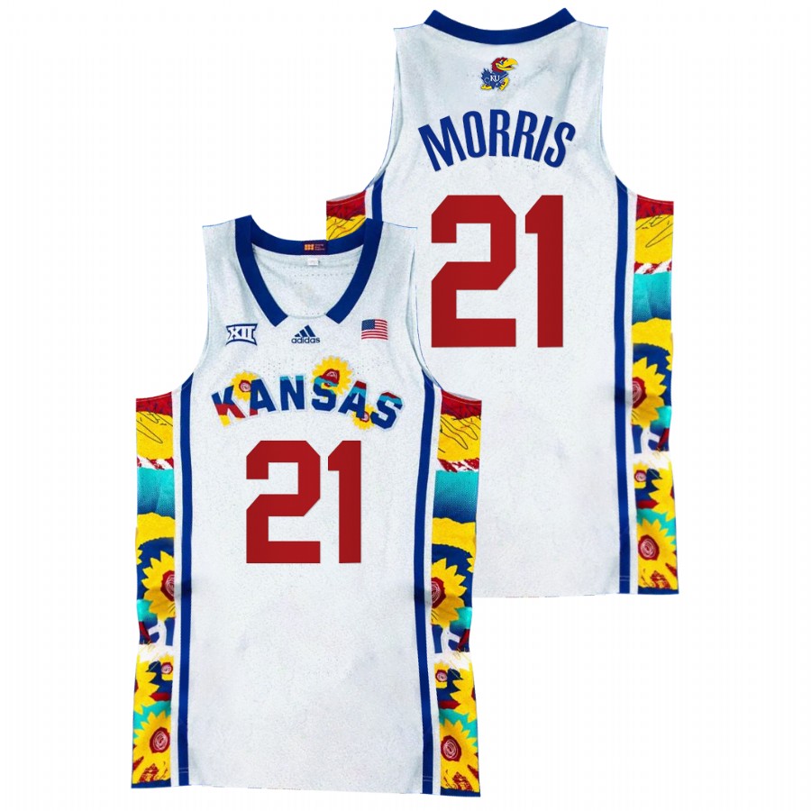 Kansas Jayhawks Markieff Morris Sunflower Showdown White Basketball Jersey Men