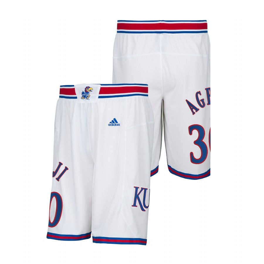 Kansas Jayhawks Ochai Agbaji White Men College Basketball Shorts
