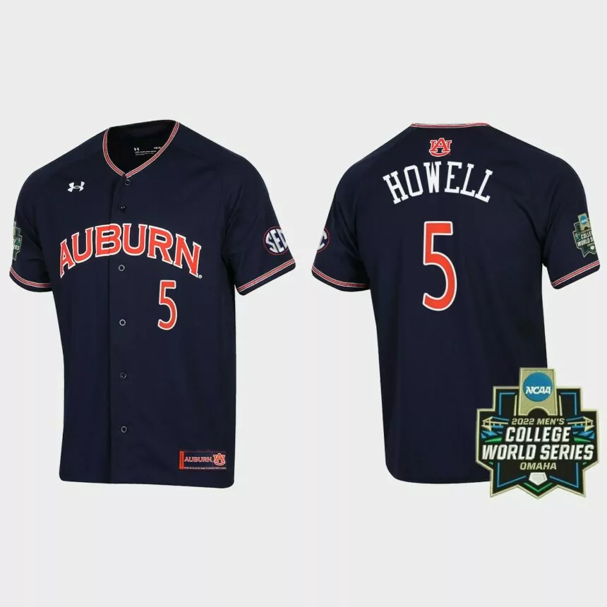 Kason Howell Auburn Tigers 2022 World Series Baseball Jersey – Navy