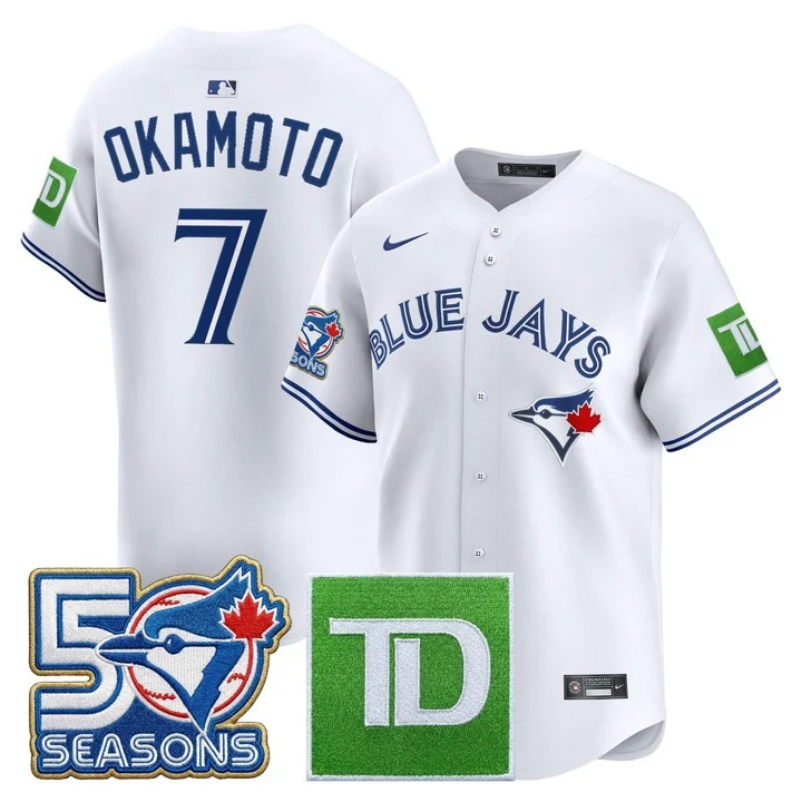 Kazuma Okamoto #7 Toronto Blue Jays White Jersey