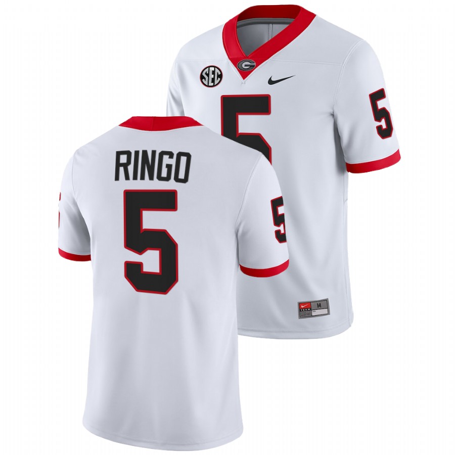 Kelee Ringo Georgia Bulldogs White 2022 Block Number Font Football Jersey