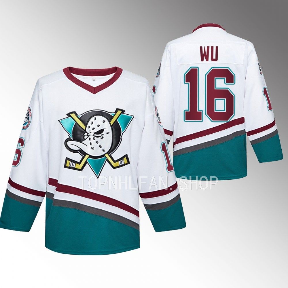 Ken Wu Ducks Mighty Ducks Jersey White Hockey