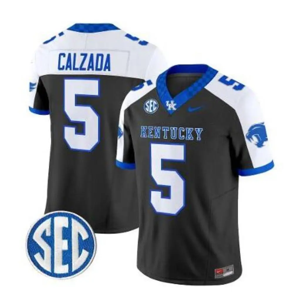 Kentucky Wildcats #5 Zach Calzada Black White Gratitude Limited Football Jersey 