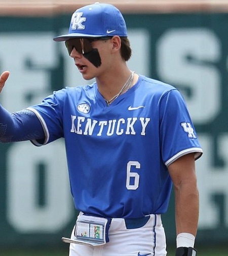 Kentucky Wildcats #6 Tyler Bell Nike Royal Two Button Pullove College Baseball Team Jerseyr 
