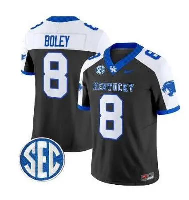 Kentucky Wildcats #8 Cutter Boley Black White Gratitude Limited Football Jersey 