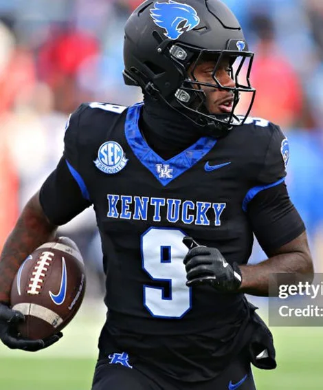 Kentucky Wildcats #9 Jamori Maclin 2025 Black Alternate Football Game Jersey 