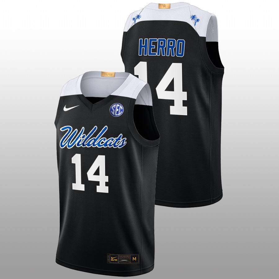 Kentucky Wildcats Tyler Herro College Basketball Black Elite Jersey Men