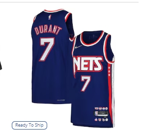 Kevin Durant Brooklyn Nets Nike Authentic Player Jersey - City Edition - Blue