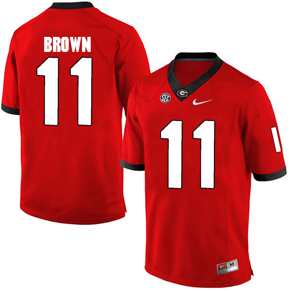Keyon Brown Georgia Bulldogs Men's Jersey - #11 NCAA Red Limited Home