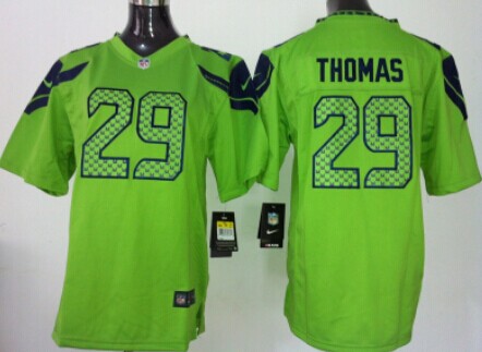 Kid's Seattle Seahawks #29 Earl Thomas III Green Nik Game Jersey