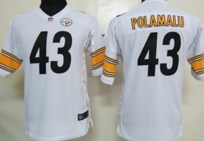 Kids Nike NFL Game Jersey Pittsburgh Steelers #43 Troy Polamalu White