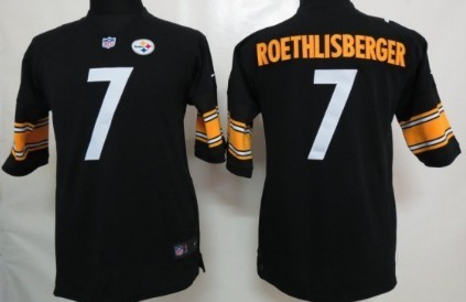 Kids Nike NFL Game Jersey Pittsburgh Steelers #7 Ben Roethlisberger Black