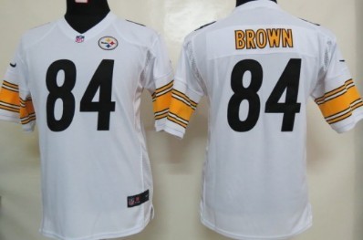 Kids Nike NFL Game Jersey Pittsburgh Steelers #84 Antonio Brown White