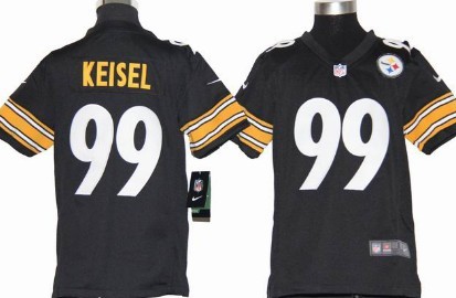 Kids Nike NFL Game Jersey Pittsburgh Steelers #99 Brett Keisel Black