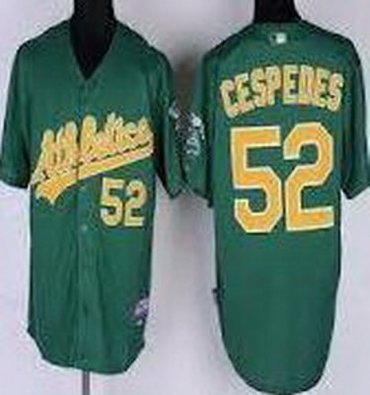 Kids Oakland Athletics 52 Yoenis Cespedes Green MLB Jerseys