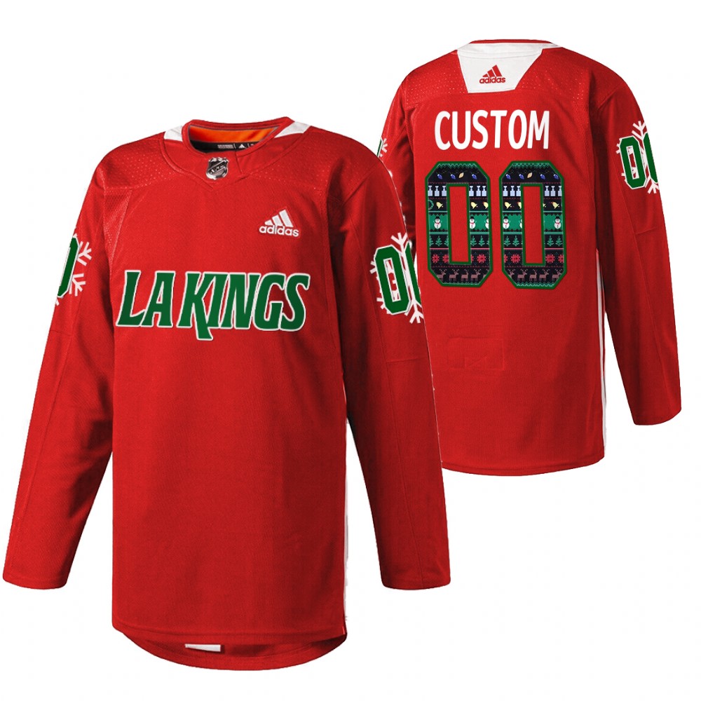 Kings Custom Holiday Sweater Red Warm Up Jersey