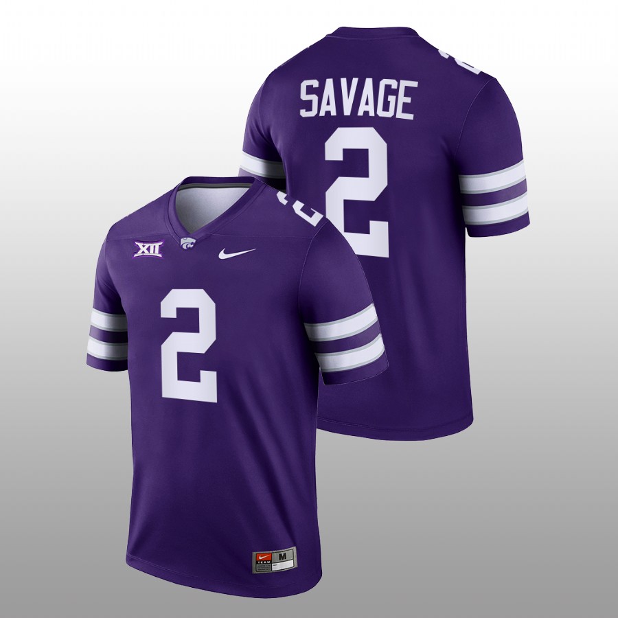 Kobe Savage Kansas State Wildcats Purple 2022-23 College Football Jersey