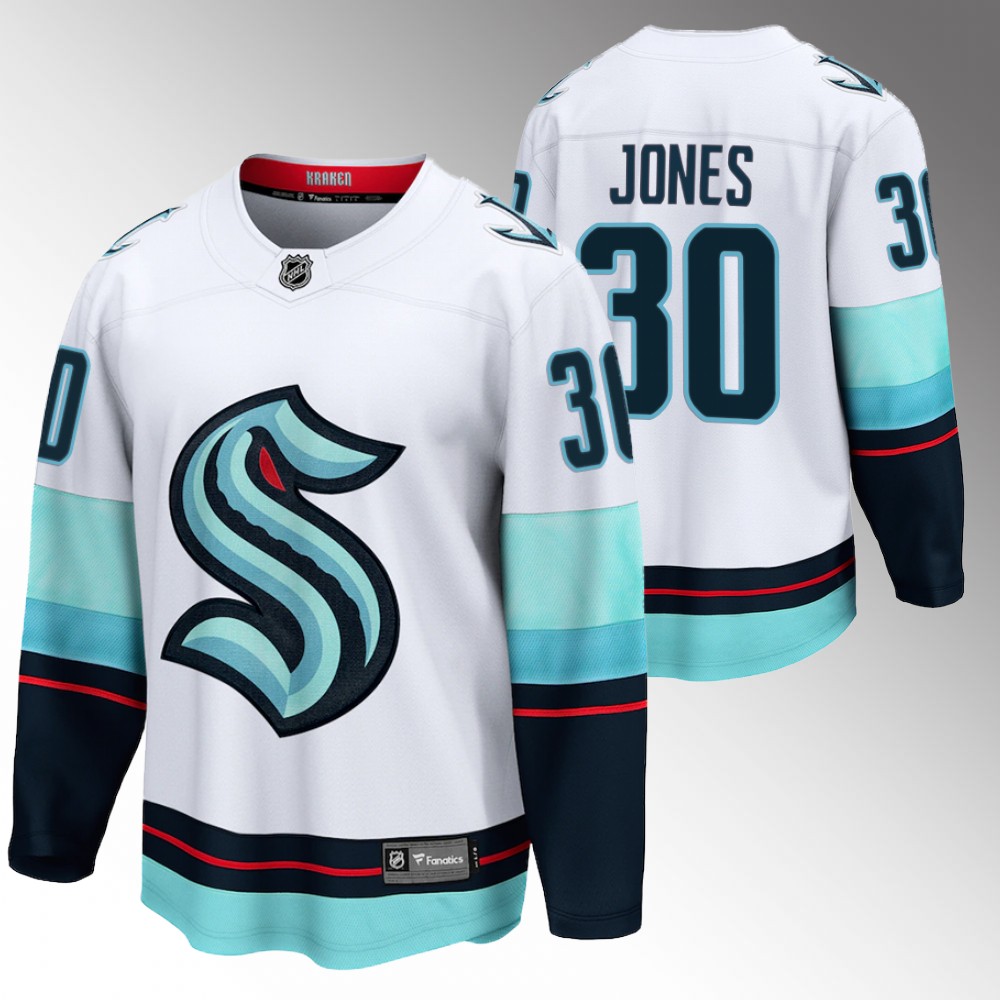 Kraken #30 Martin Jones White 2022 Away Jersey