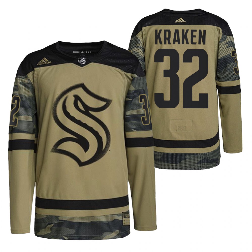 Kraken 2021-22 Salute To Service Camo Military Jersey